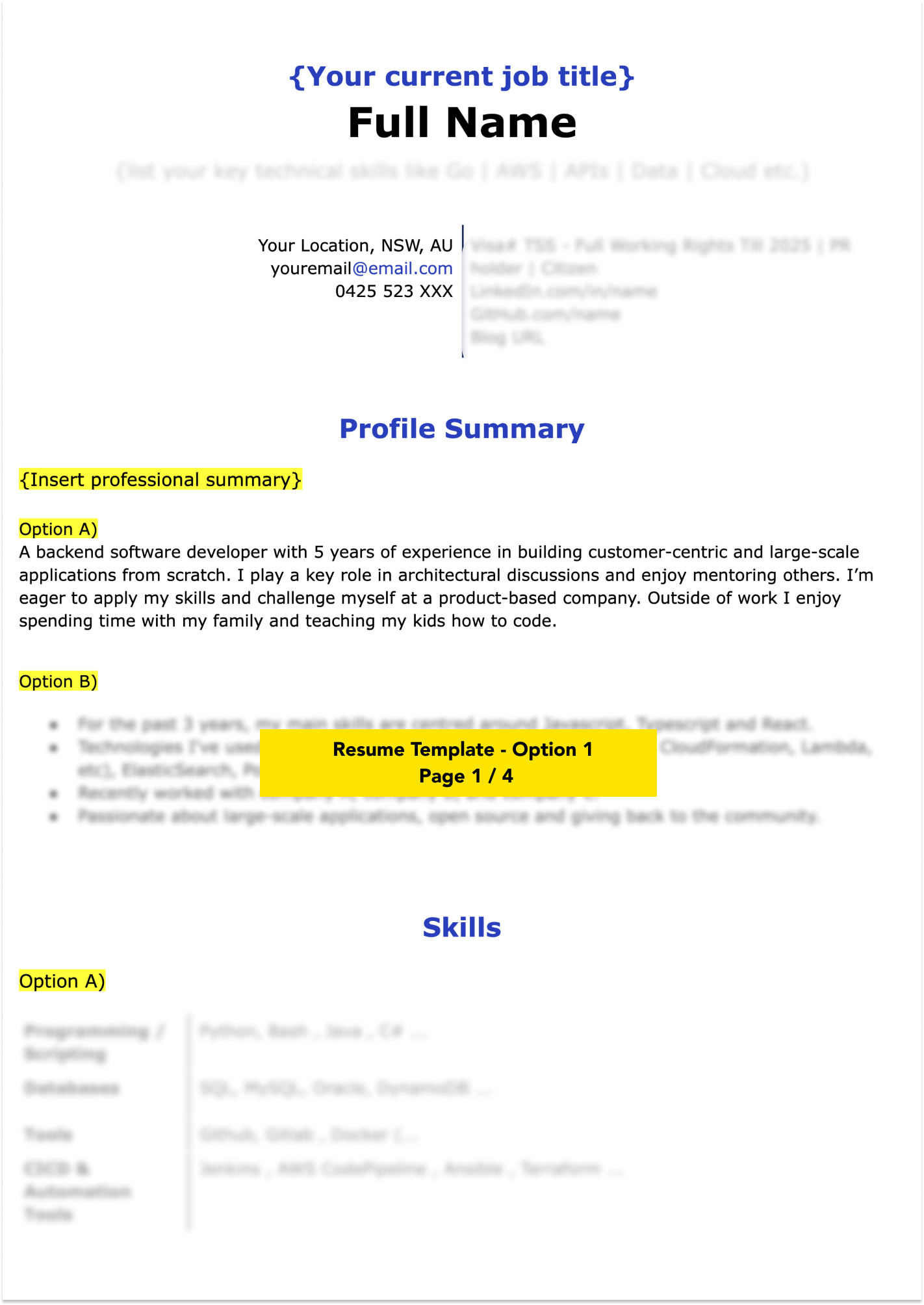 Tech Resume Templates & Handbook